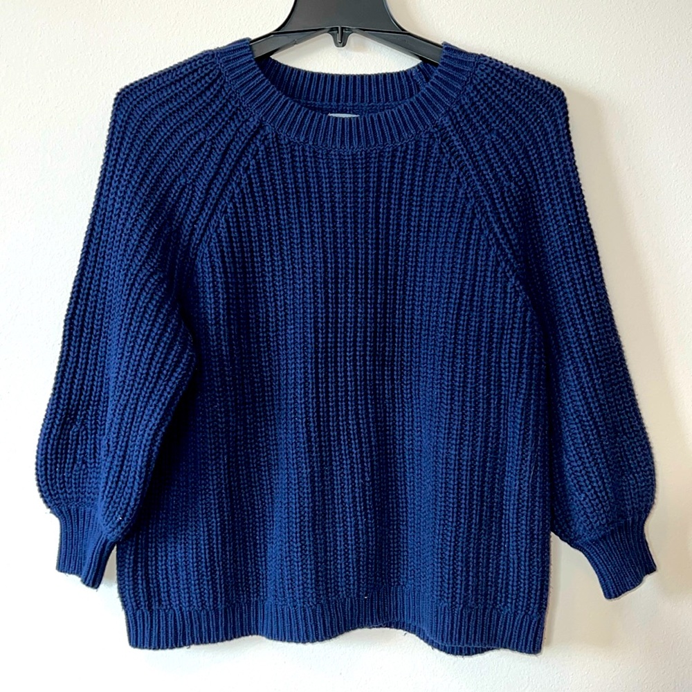 Aerie Solid Blue Sweater Size Medium